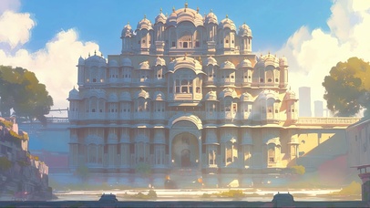 蓝天阳光宏伟古堡