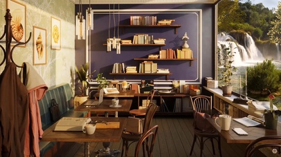 水声悠扬的咖啡厅