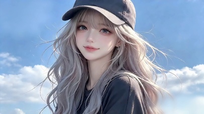 蓝天白云少女
