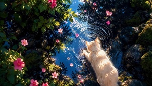 戏水的猫咪