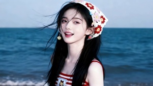 海边可爱女孩