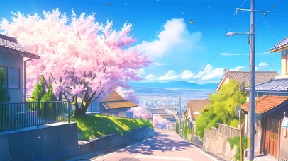 护眼白云樱花树木