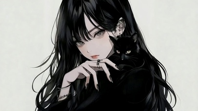 AnimeGirl & Cat