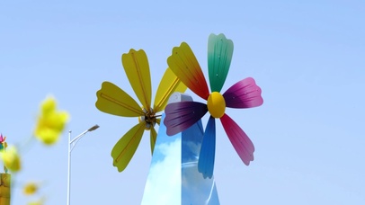 4K大风车七彩风车童真