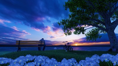 4K 湖边孤独的人