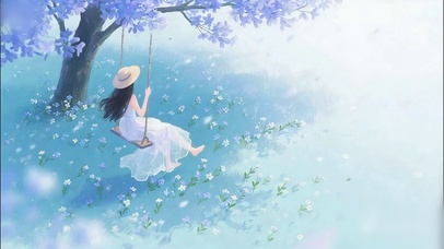 梦幻紫馨秋千少女