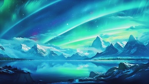 清新护眼蓝色极光美景