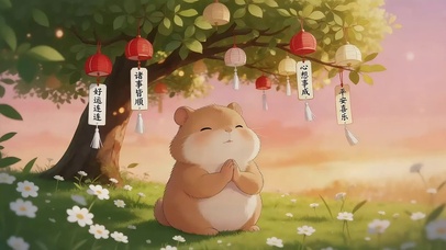 可爱许愿的仓鼠