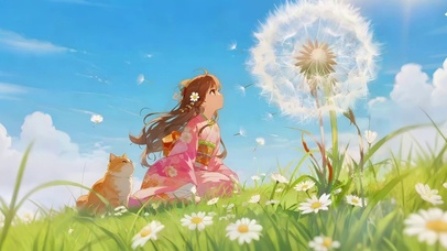 草原蒲公英女孩