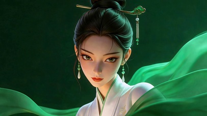翠袖绾青丝