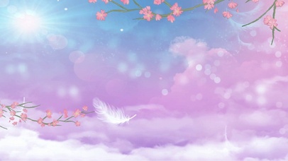 你好四月樱花蓝天蓝色文字控唯美