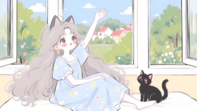 挥动手臂的女孩