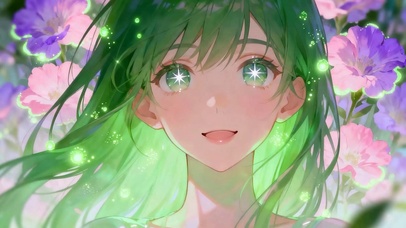 夜景花朵女孩