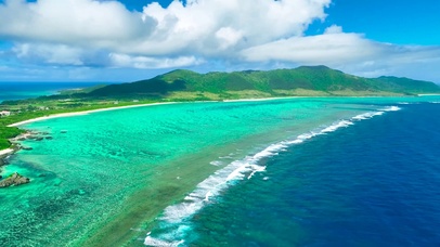 唯美航拍海岛海岸