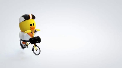 小黄鸭踩自行车