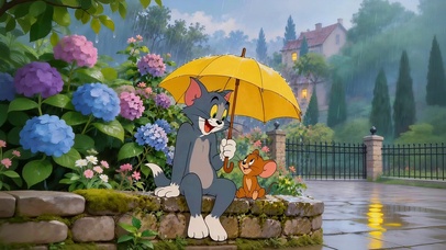 一起躲雨