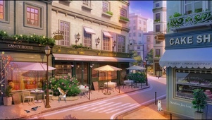 浪漫户外巴黎咖啡馆