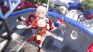 阳台清纯少女