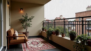 【雨景】宽敞的观雨阳台