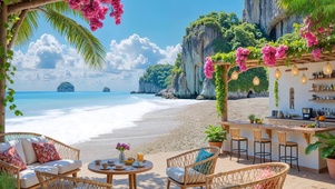 海边鲜花小屋