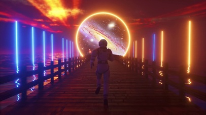 宇航员奔向梦想