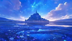 静谧梦幻清晨古堡