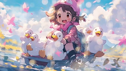 女孩和鸭子