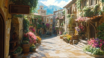 午后漫步欧洲古城建筑