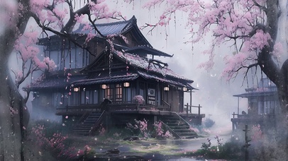 古风场景清新插画