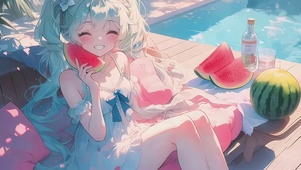 夏日西瓜女孩