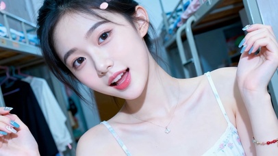 大一学妹在宿舍照镜子娇嫩容颜