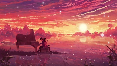 唯美夕阳可视化钢琴曲