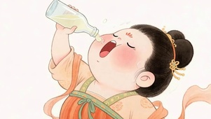 古风美女喝水