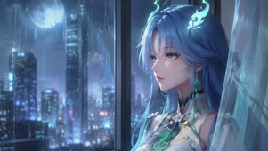 雨夜窗边-清宵