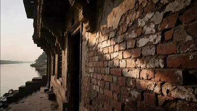 静谧河岸小镇小屋