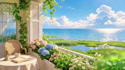 海边小清新窗景