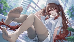 窗边休闲双马尾美少女胡桃