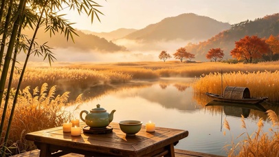 唯美芦苇湖畔