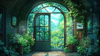 绿色植物氧气清新小屋