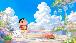 夏日泳池蜡笔小新