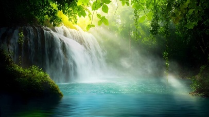 山水瀑布