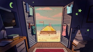插画-海边的木屋