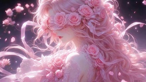 玫瑰蒙眼少女