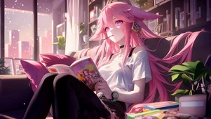 治愈看书樱少女
