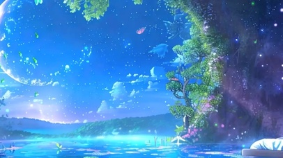 夜景护眼星球河流带鱼屏