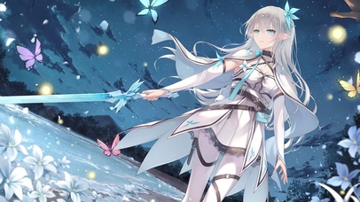 唯美湖畔剑少女