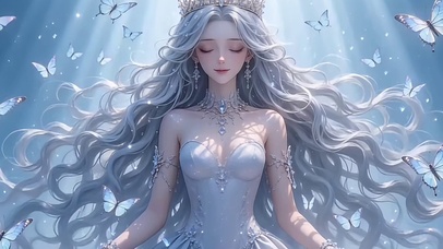 闭眼浅笑的温柔少女
