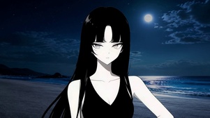 超宽屏动漫少女走进现实海边约会