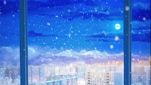 城市冬雪