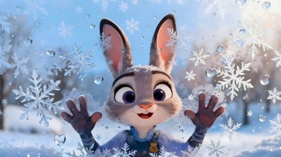 情侣壁纸-冰窗花朱迪